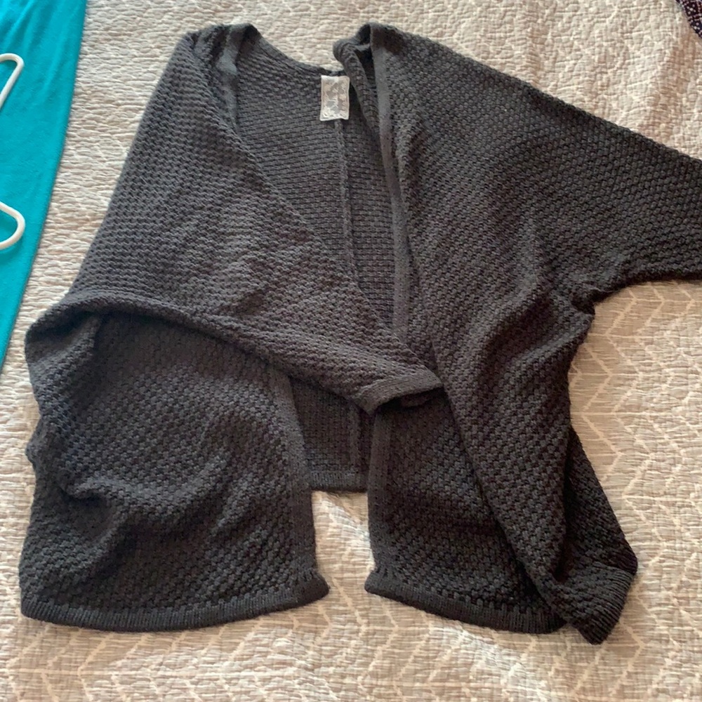 Oversized knit black cardigan